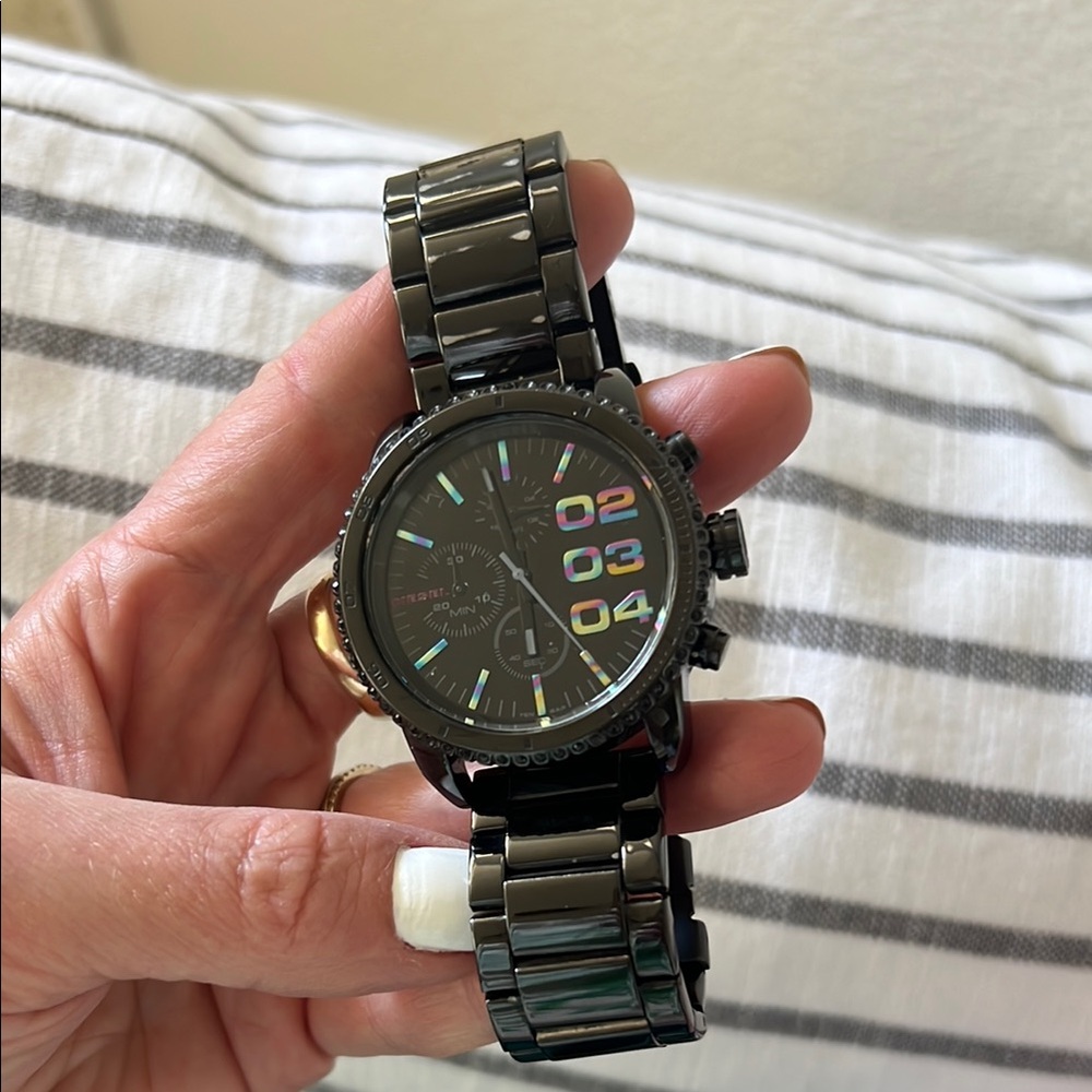 Diesel Black multi Chronograph oversized Watch head
